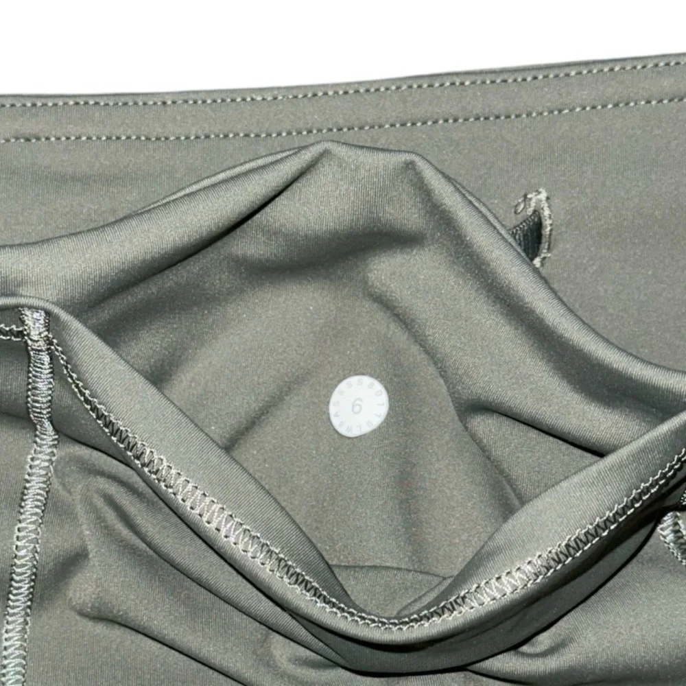 Lululemon Fast & Free Crop II 19” Nulux Grey Sage High Rise Running Leggings 6